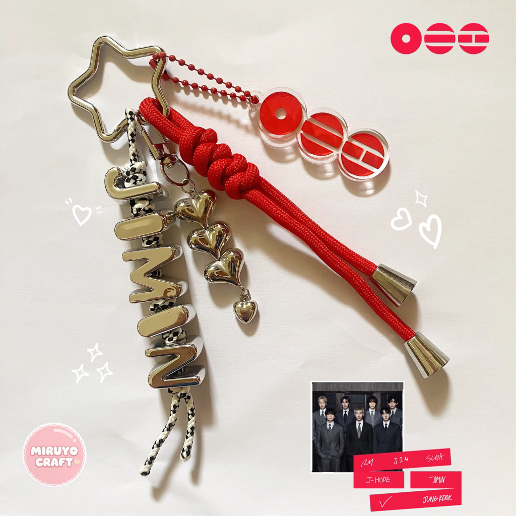 BAG CHARM BTS / BAG CHARM ARIRANG BTS / GANTUNGAN TAS BTS / KEYCHAIN BTS LUCU HANDMADE / V JIMIN JUN