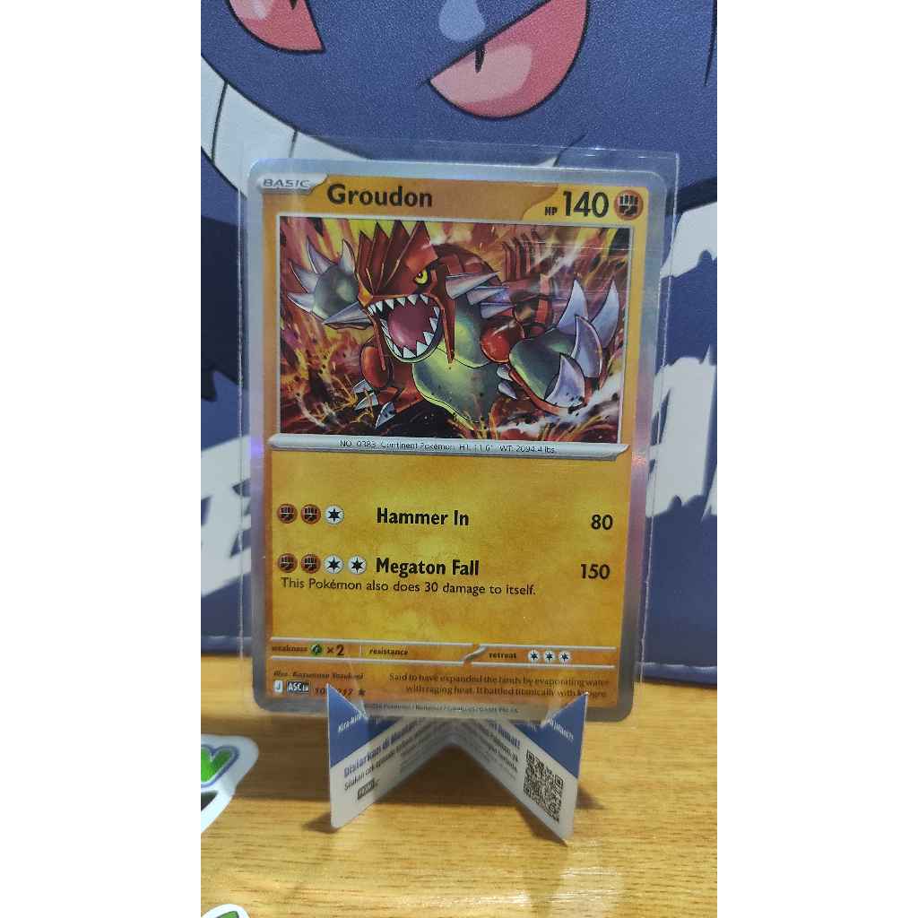 Groudon ASCen 108/217 Holo English Kartu Pokemon Card Game TCG