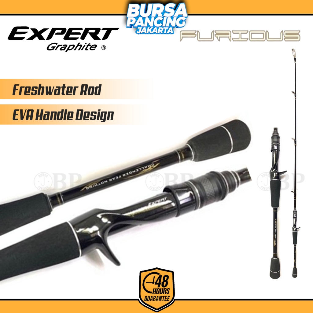 EXPERT GRAPHITE Joran Pancing Baitcasting FURIOUS 198cm 6-12lb Hi-Carbon Blank Fuji Component Joran 