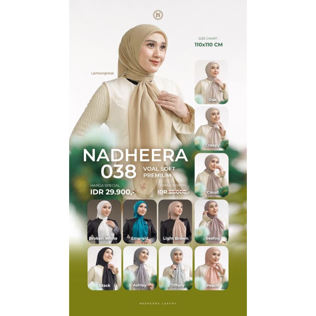 Hijab segi empat Nadheera 038 by nadheera luxury