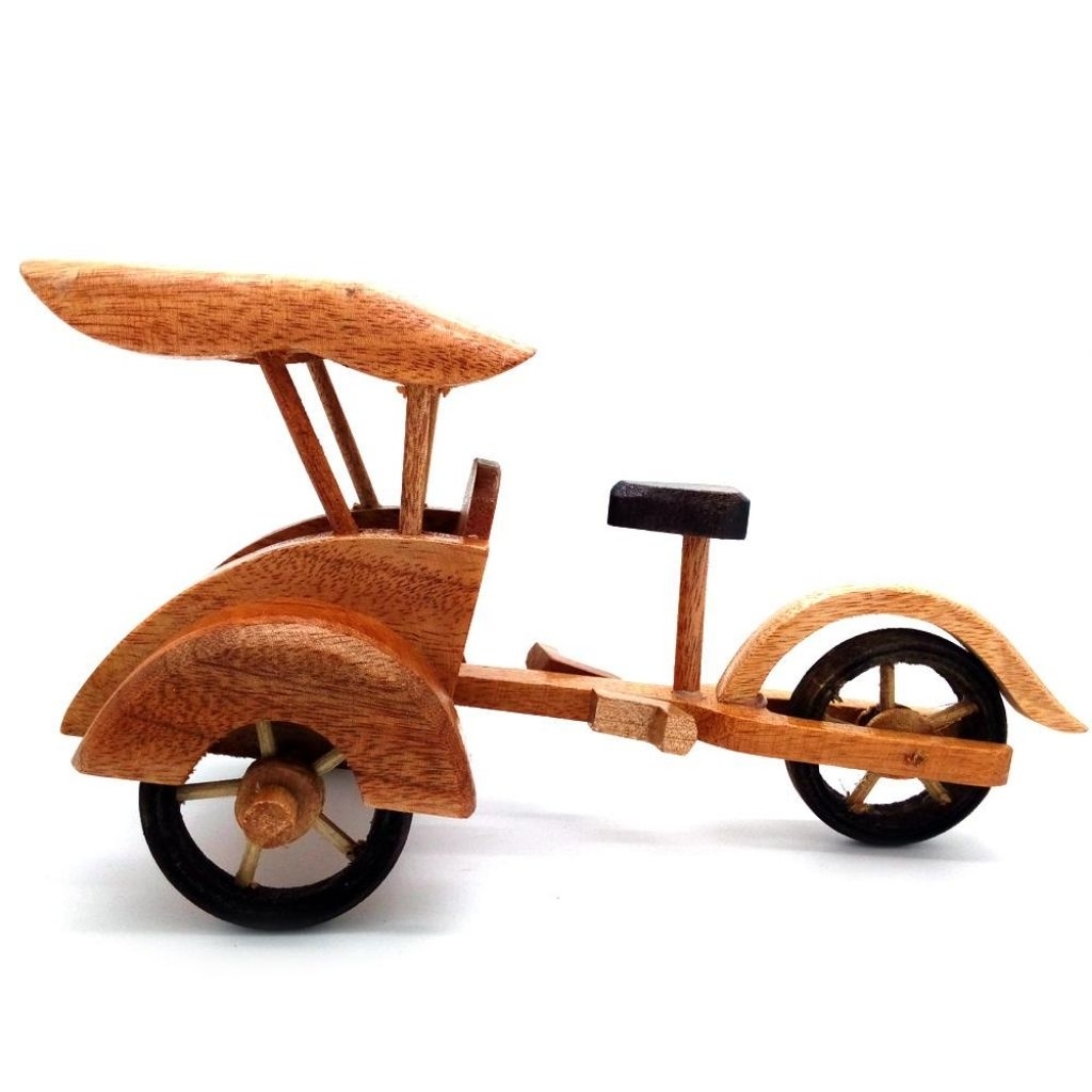 Miniatur Becak Kayu