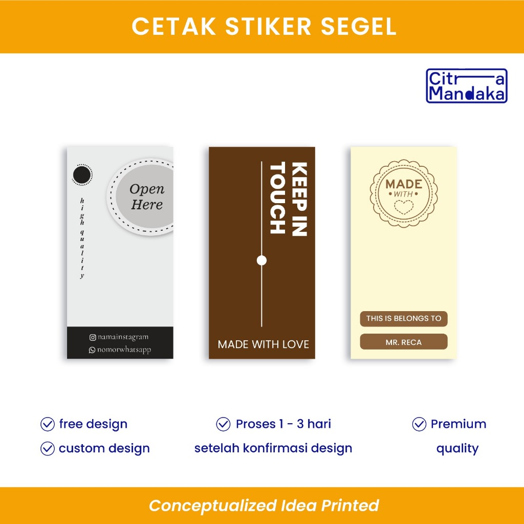 Cetak Stiker Segel Box Packaging Hampers Custom | Label Box | Sticker Kemasan Label Makanan