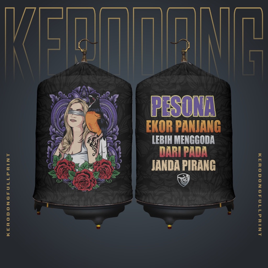 KERODONG FULL PRINTING SANGKAR MURAI QUOTES SERIES JANDA PIRANG BAHAN PE PREMIUM SUBLIME RESLETING K