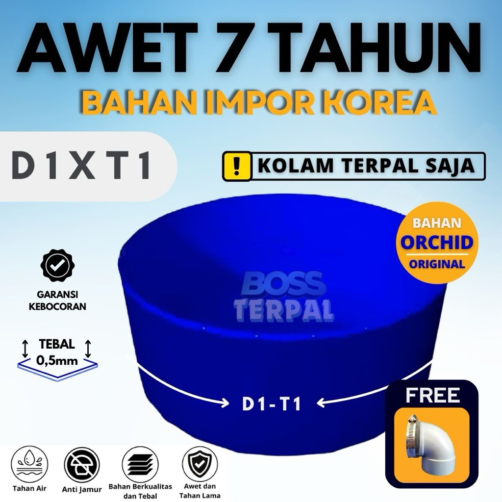 Kolam Terpal Bulat D1xT1M - Bak Kolam Terpal - Budidaya Ikan Lele