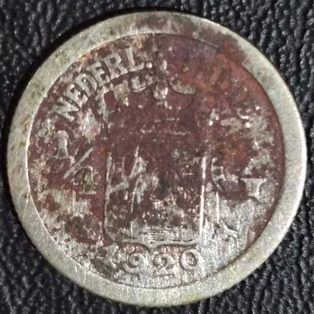 Koin Perak ¼ Gulden 1920 Wilhelmina