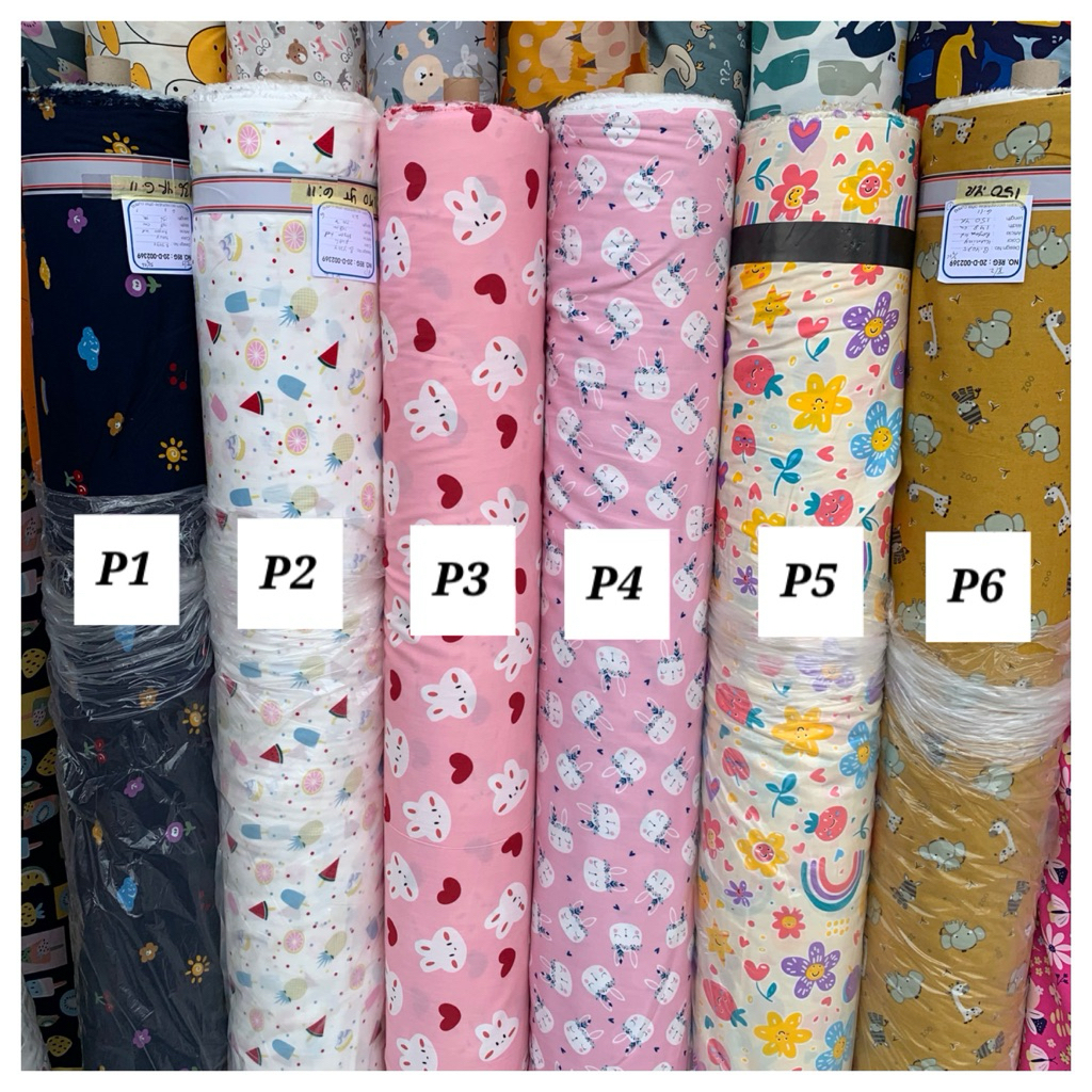 Bahan kain katun rayon motif anak anak best seller/rayon viscose motif terbaru