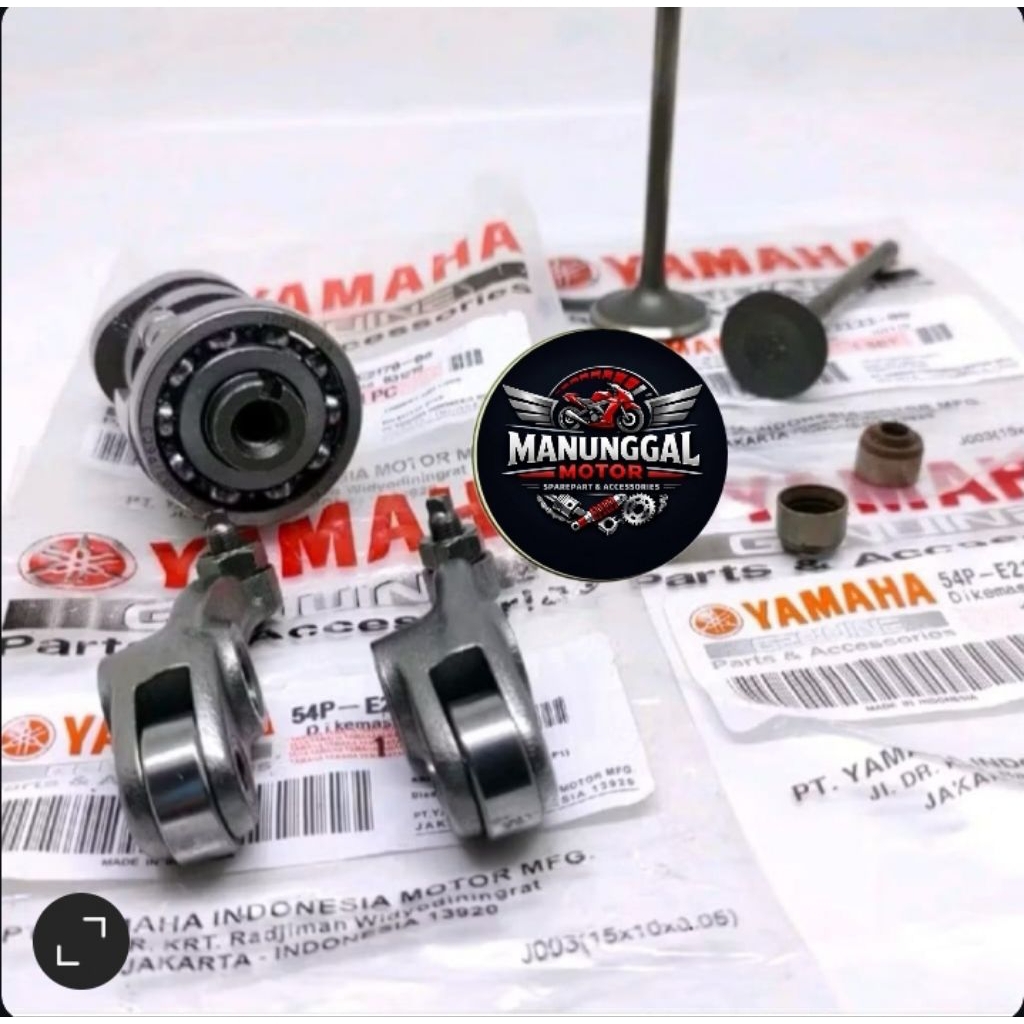 Paket 4,Aitem Komplit Noken as 2PH Plus Platuk Klep Plus Klep Set Plus Seal Klep YAMAHA MIO M3 MIO S