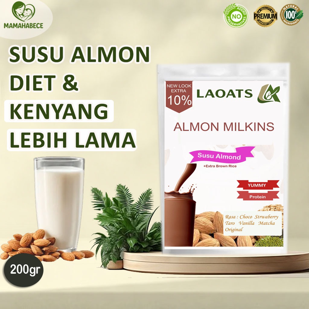 Laoats Susu Almond Bubuk Diet Low Fat 200gr
