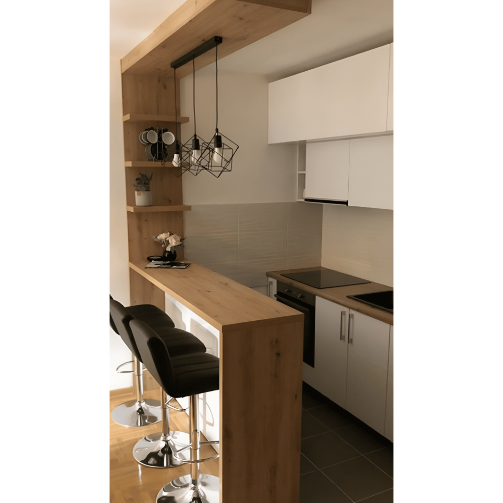 MEJA MINI BAR KITCHEN SET HPL MINIMALIS MODERN UKURAN 2,4 METER & PANJANG 1 METER - FREE REQUEST WAR