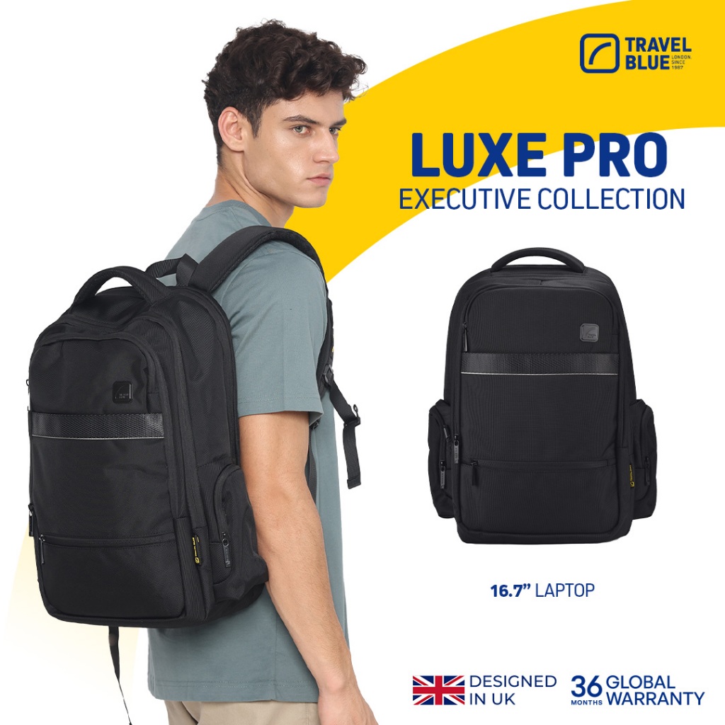 Luxe Pro Backpack | Laptop Bag | Ransel - Black - TB3030