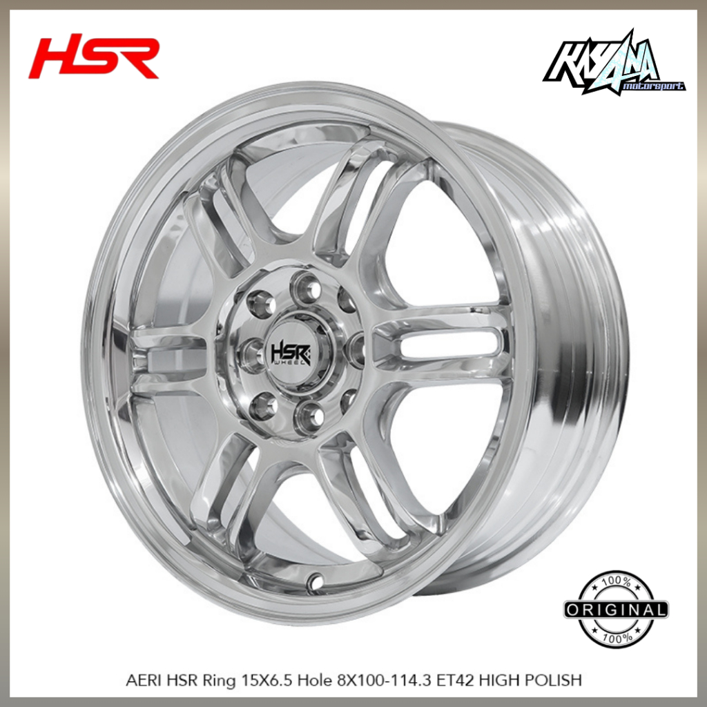 Velg RPF1 Untuk Mobil Brio Avanza Mobilio Velg Racing HSR AERI R15 Lubang 4x100/4x114.3 High Polish