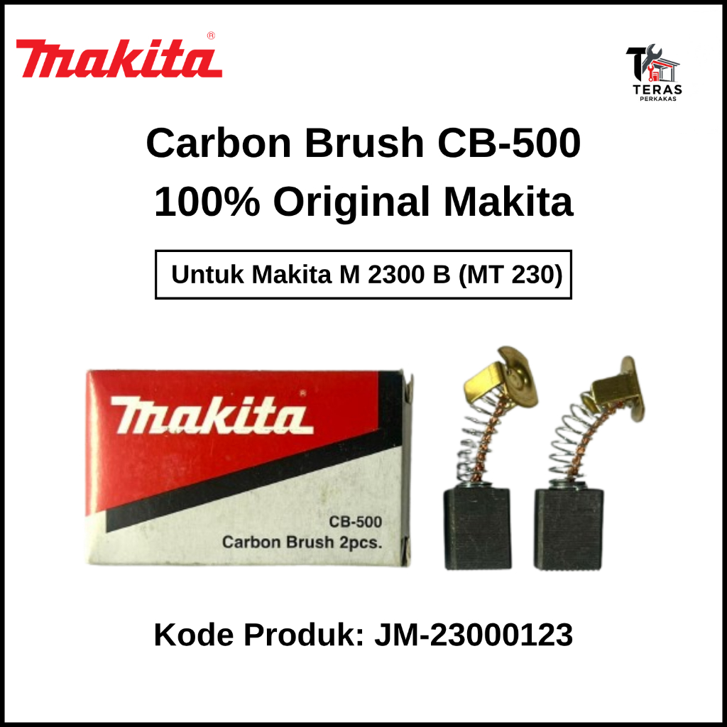 MAKITA Carbon Brush CB-500 / CB 500 untuk Makita M 2300 B (MT 230) - Set 2 Pcs Original Makita