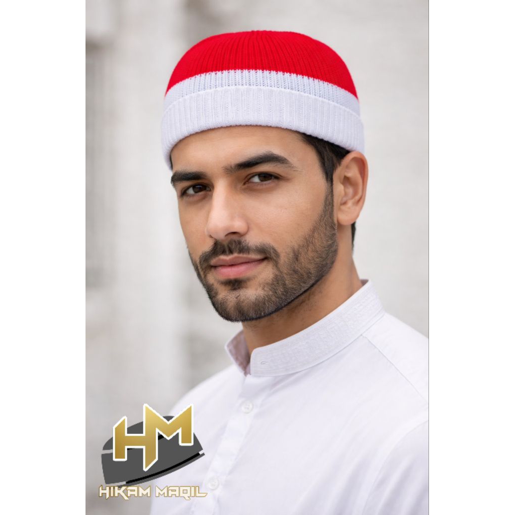 peci kufi merah putih peci rajut merah putih peci kekinia peci merah putih peci tebal bannie head pe