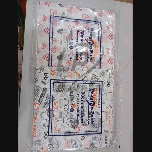Kertas Nasi Kfc POLOS dan MOTIF/ Pembungkus Nasi Anti Lengket Minyak Murah / KERTAS BUNGKUS HAMBUGER