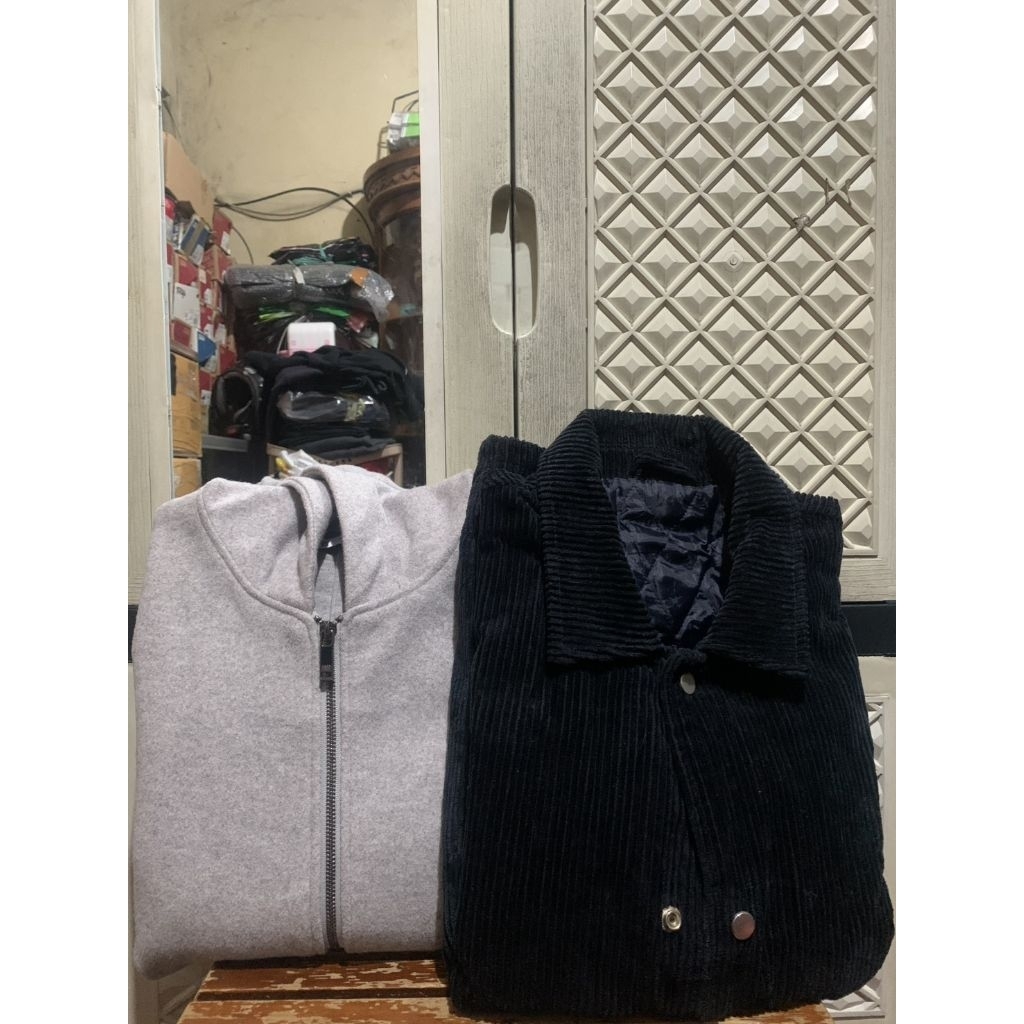 ORIGINAL OUTERWEAR CORDUROY ZARA JACKET COACH ZIPPER HOODIE COMFORT STRETCH