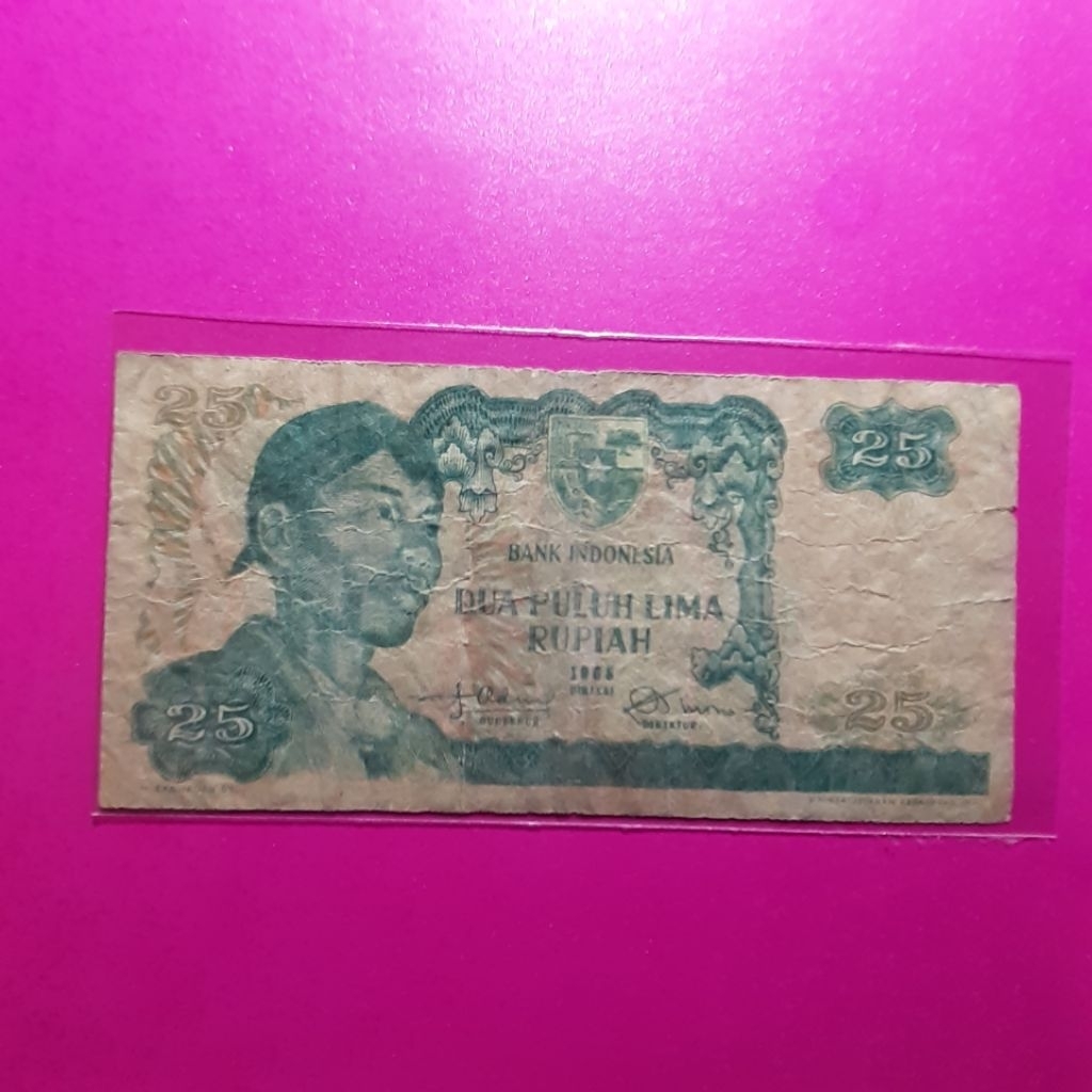 uang kuno 25 rupiah sudirman 1968