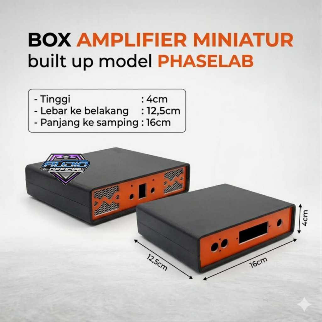 Bok Miniatur Built-up / Box Power Amplifier Mini Model PHASELAB / Bok X8 Bahan Plastik Tebal