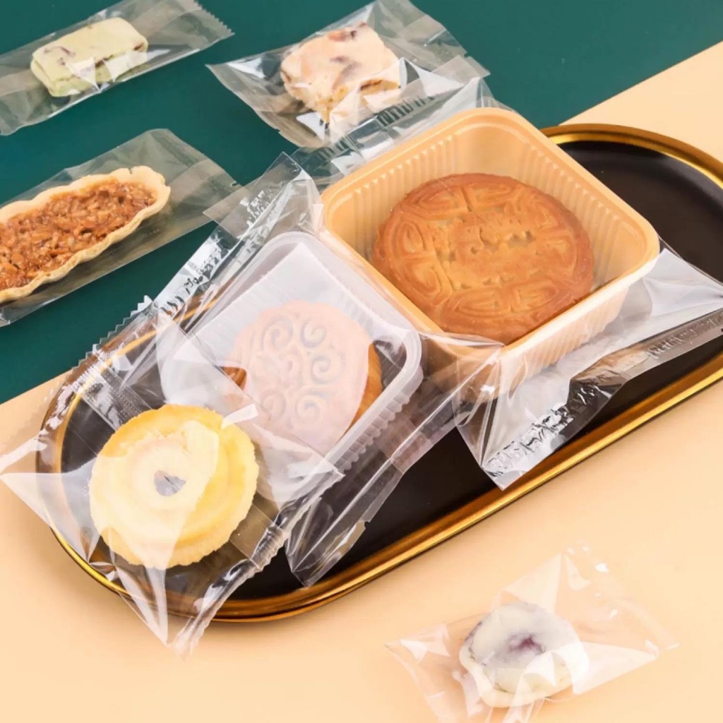 100pcs grosir plastik seal bag, plastik kue kering, plastic cookies SC