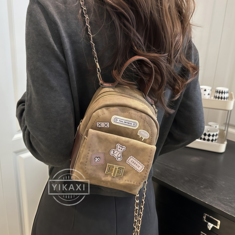 Ransel Kompak Baru Yang Dan Cantik Tas Tangan Rantai Ala Chanel Tas Ransel Mini Retro Backpack Femin