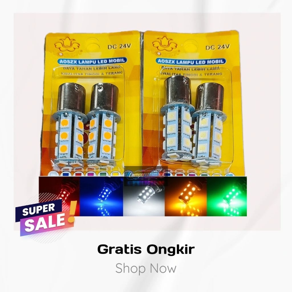 Lampu Sein Truk/Bus 1156 18 Led 5050 24Volt Nyalah Kedip Kedip