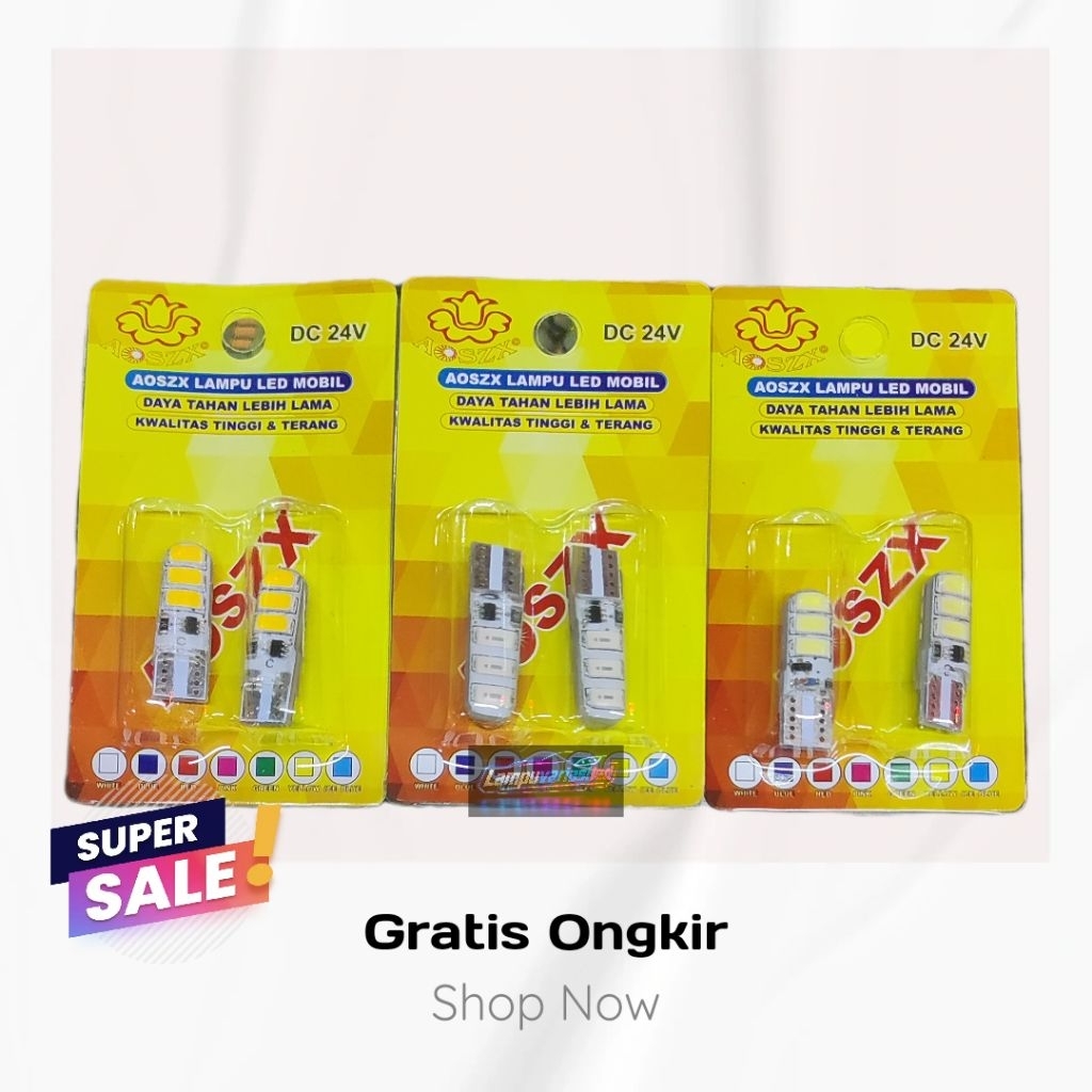 Lampu Senja T10 6 Led Jelly 24Volt Nyalah Kedip Kedip Untuk Truk/Bus