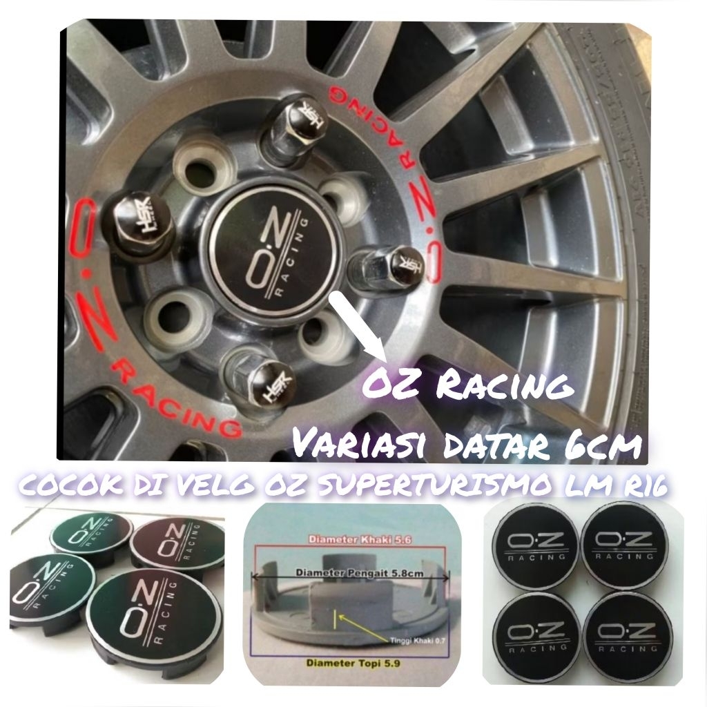 (2 Biji atau 4 biji) Dop Center Velg OZ Racing Superturismo LM R16 Variasi Datar 6cm Atau Tutup As R