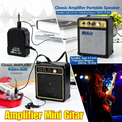 TS Speaker Amplifier Mini Gitar Elektrik 5W - MA-5 / Amplifier Gitar Listrik Akustik