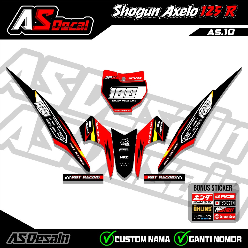 Stiker Striping Rbt Decal Motor Suzuki Shogun Axelo 125 R Variasi Rbt Bebek Modifikasi AS.10