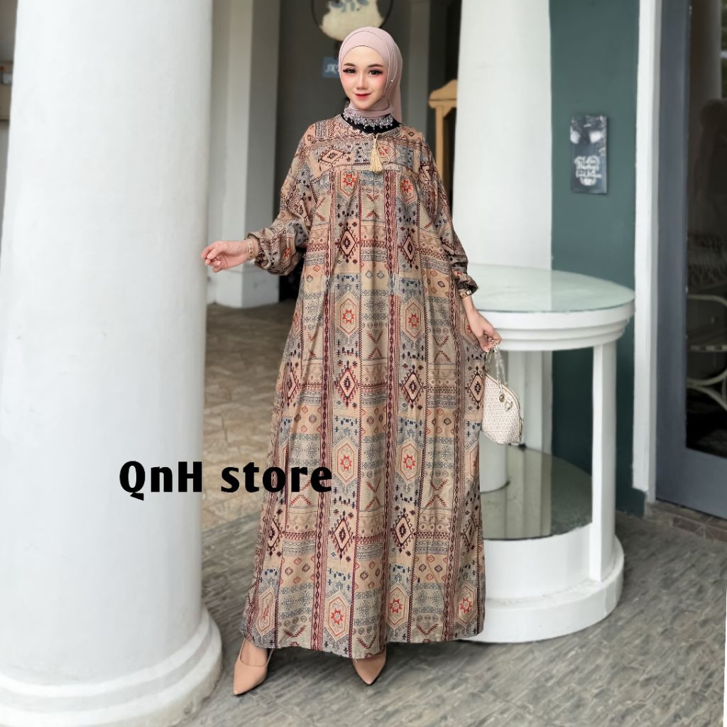 GAMIS JUMBO ETNIK MOTIF SONGKET TERBARU KAIN RAYON PREMIUM TEBAL BUSUI FRENDLY RESLETING DEPAN