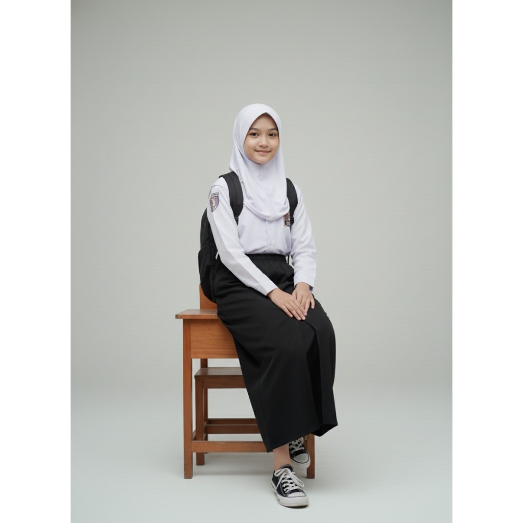 SERAGAM SEKOLAH SMP ROK PANJANG HITAM SPAN 1 BAHAN DRILL POLOS BAWAHAN ANAK PEREMPUAN TERNYAMAN