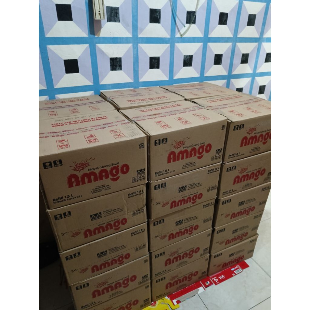 MINYAK GORENG AMAGO 1,5LITER - 1 DUS (6 Pouch)