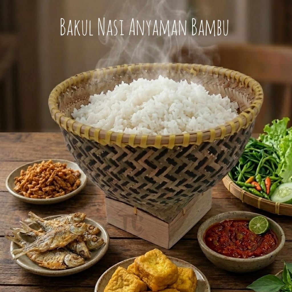 Bakul Nasi Bambu/Bakul Bambu Anyaman(tanpa tutup)