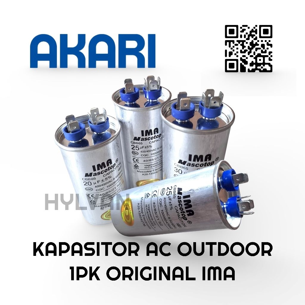 KAPASITOR AC OUTDOOR AKARI 1 PK ORIGINAL IMA