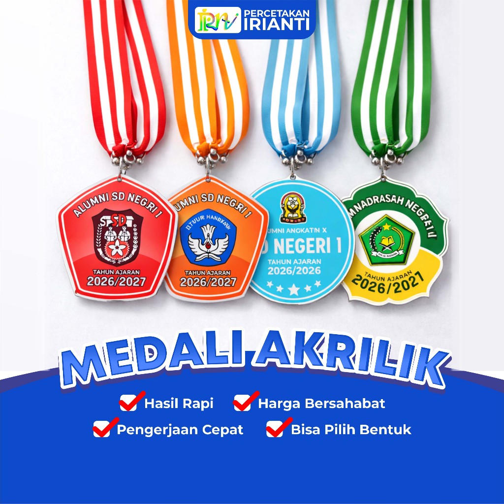 Mendali Wisuda / Mendali Perpisahan / Mendali Sekolah / Mendali Akrilik Resin