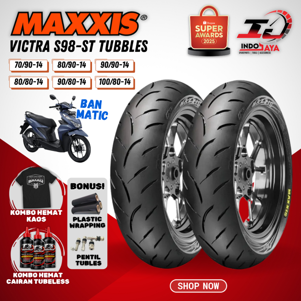 [COD] (READY STOCK) BAN MAXXIS VICTRA TUBELESS / (70/90-14 - 80/90-14 - 90/90-14 - 90/80-14 - 100/80