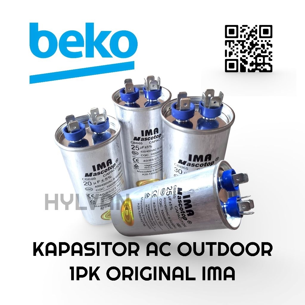 KAPASITOR AC OUTDOOR BEKO 1 PK ORIGINAL IMA