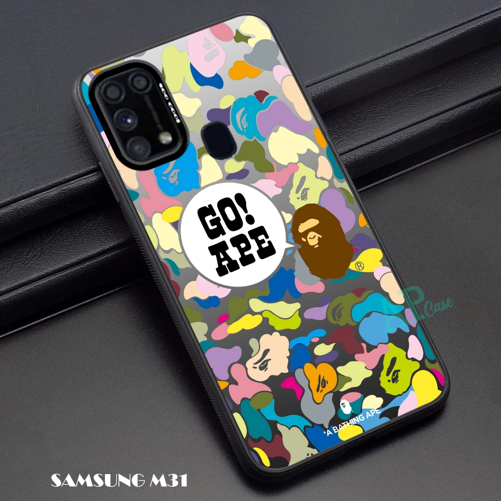 CASE IMD HYBRID PLATE HOLOGRAM SAMSUNG M31 (BAPE) Ap Case Terbaru softcase dan hardcase IMD HOLOGRAM