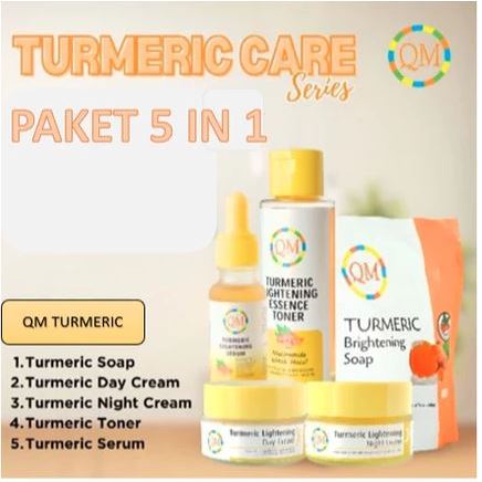 QM TURMERIC PAKET 5IN1 SOAP / DAY CREAM / NIGHT CREAM / TONER / SERUM