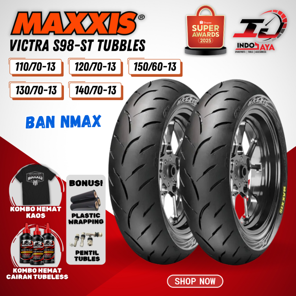 (READY STOCK COD) BAN MAXXIS VICTRA TUBELESS (110/70 - 120/70 - 130/70 - 140-70 ) RING 13 BAN MOTOR 