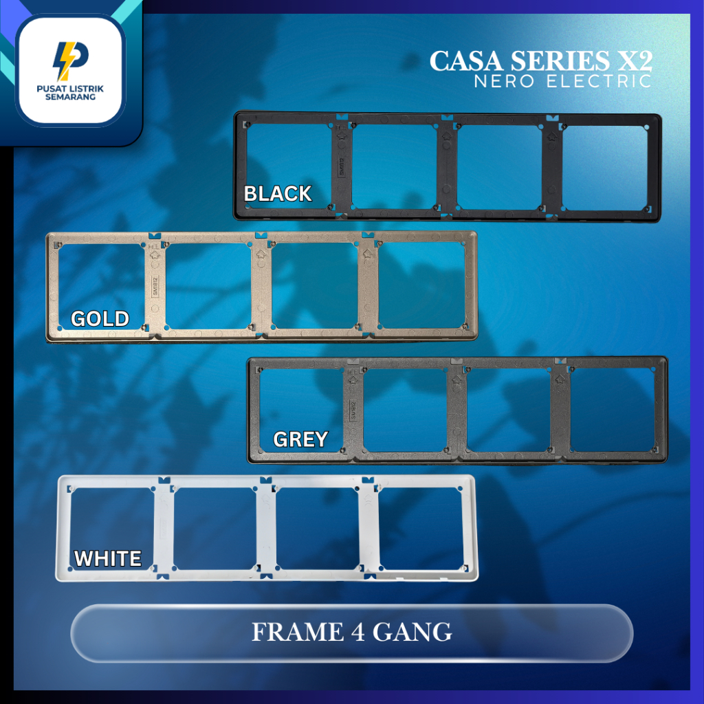Frame Saklar 4 Gang Inbow Nero Casa X2486 Minimalis