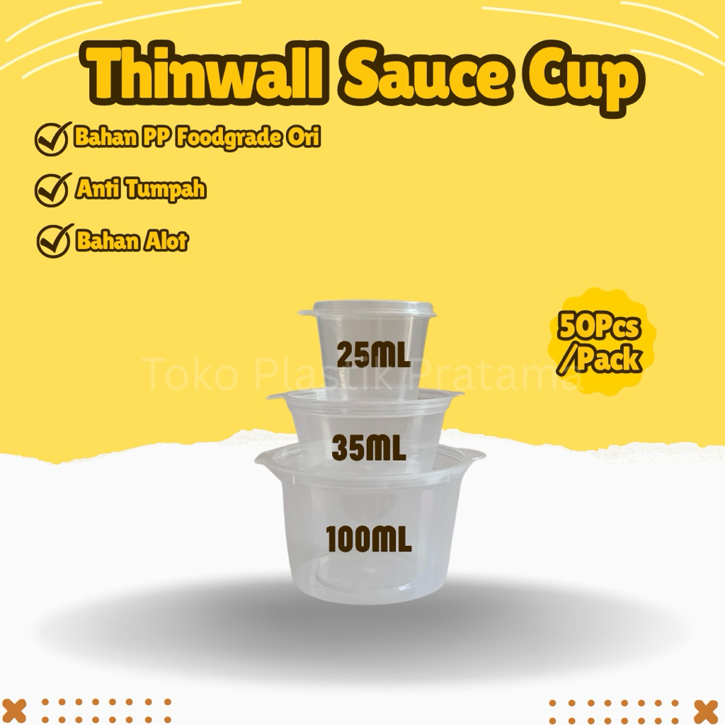 Thinwall Saus Sambel Victory Sauce Cup Saus Sambel Kap Ukuran 25ml, 35ml, 100ml Kotak Sambel Anti Tu