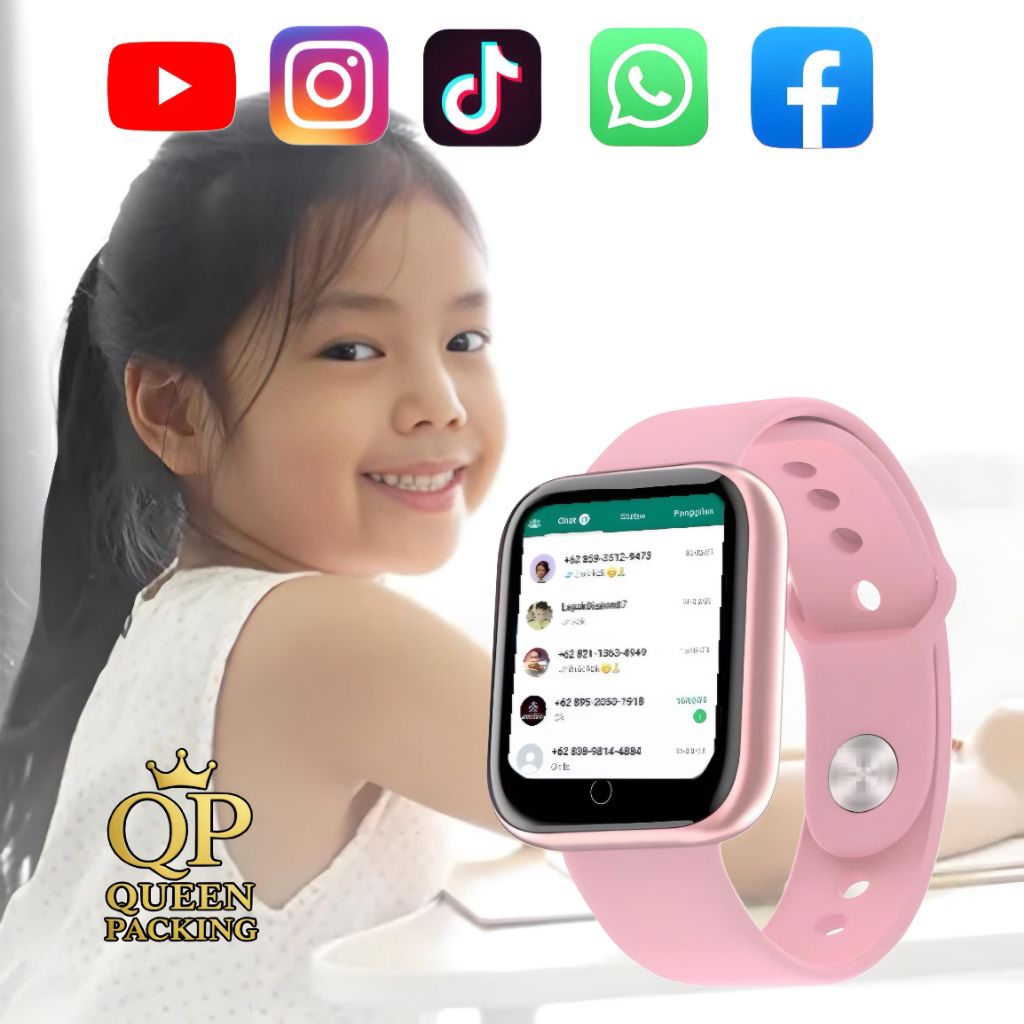 Jam Tangan Pintar Android HP Anti Air Smartwatch Anak Anak Dewasa Pria Wanita Elegan Terbaru Olahrag