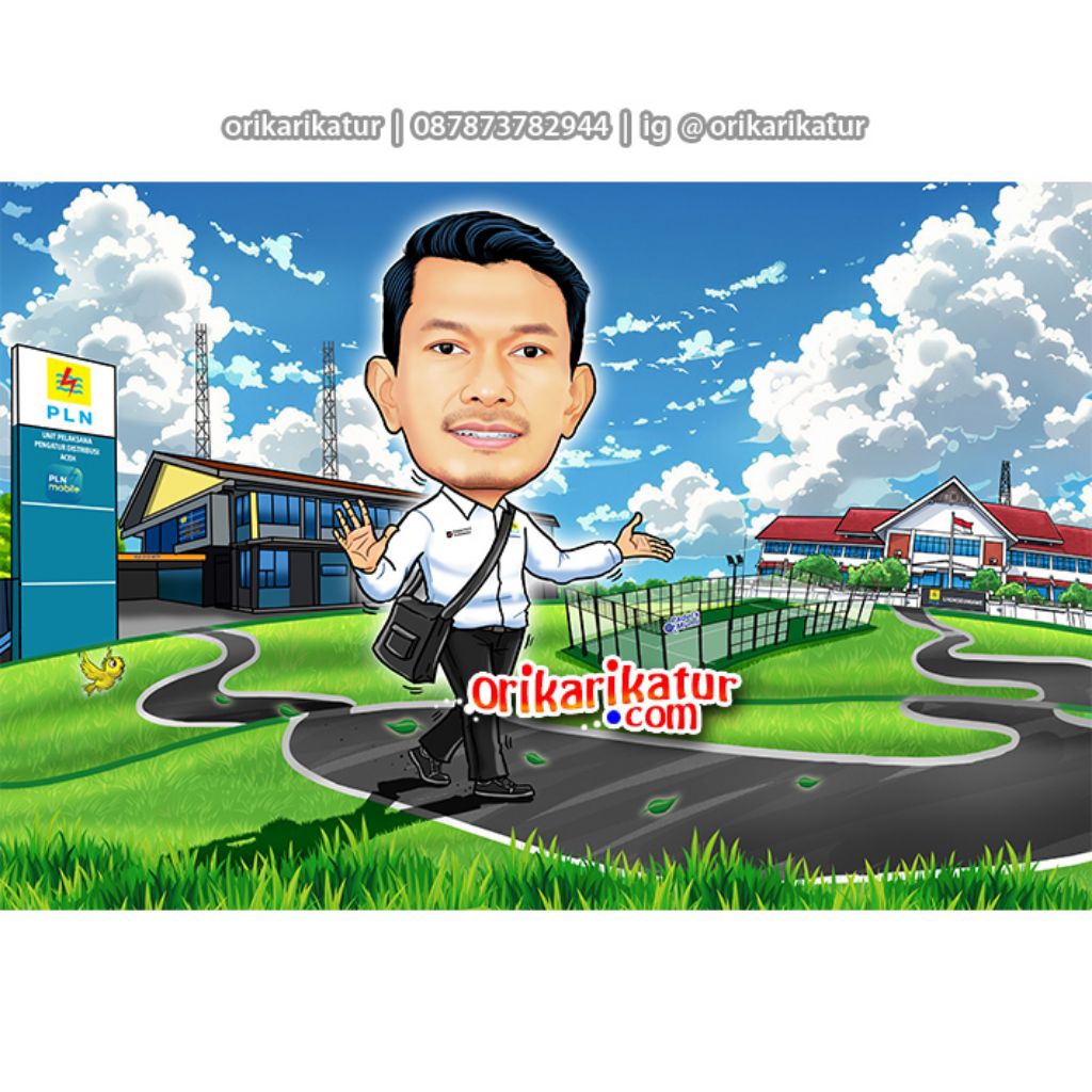 Karikatur/hadiah/perpisahan/souvenir/pensiun/purnatugas/sertijab/wisuda