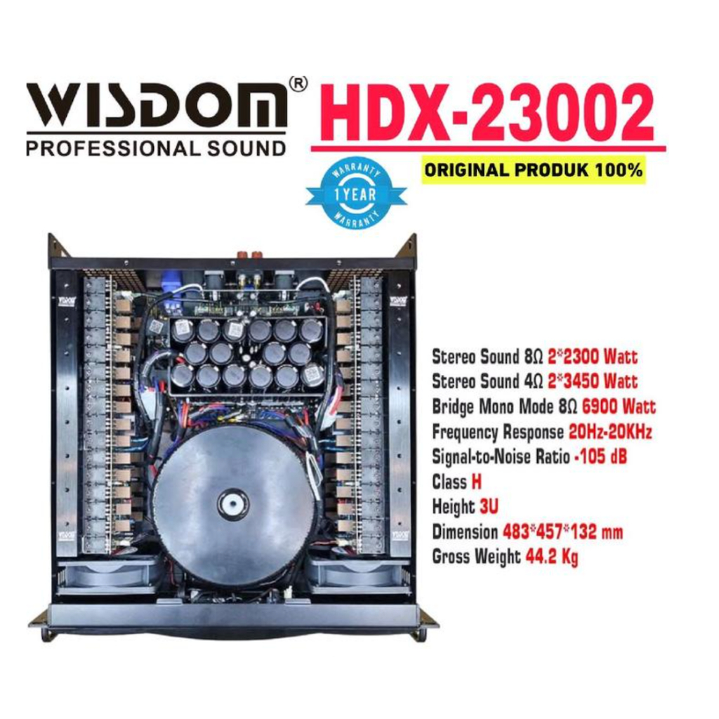 Power Wisdom HDX23002 / HDX-23002 – Amplifier Power 2- Channel