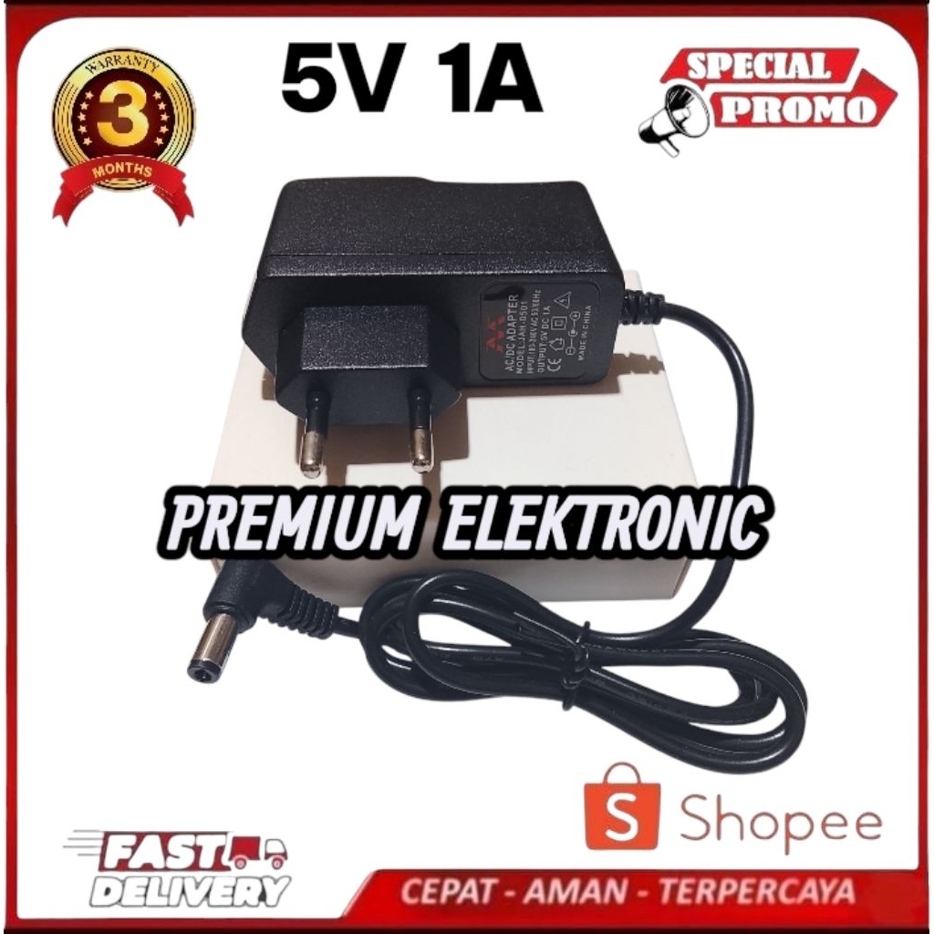 Premium Trafo Adaptor 5V 1A (5.5mm x 2.5mm)  STB,HTB-3100,Router,spliter DLL Elektronik Computer