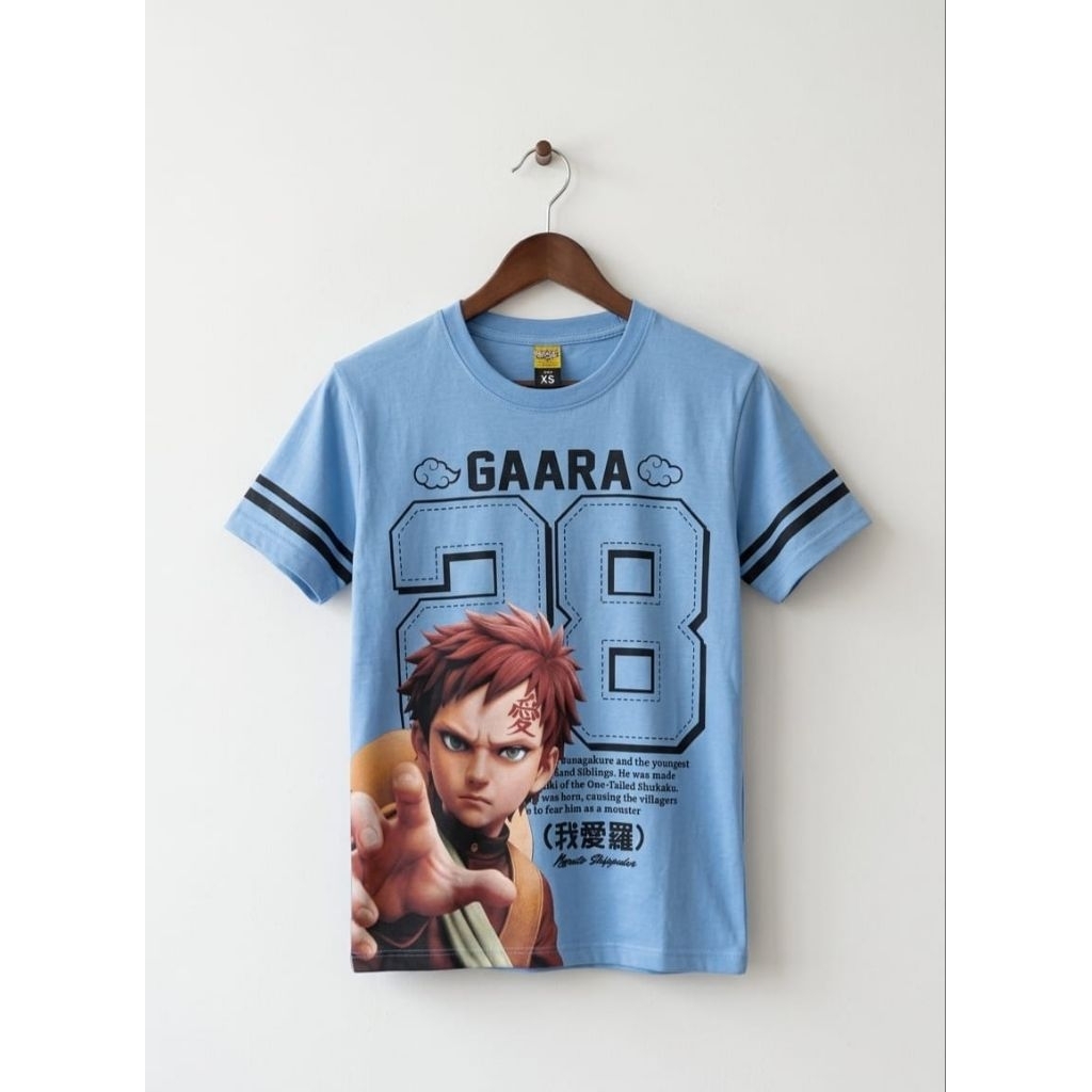 Kaos Anak Naruto Series Gaara of the Sand - Biru Muda Sporty - Size XS