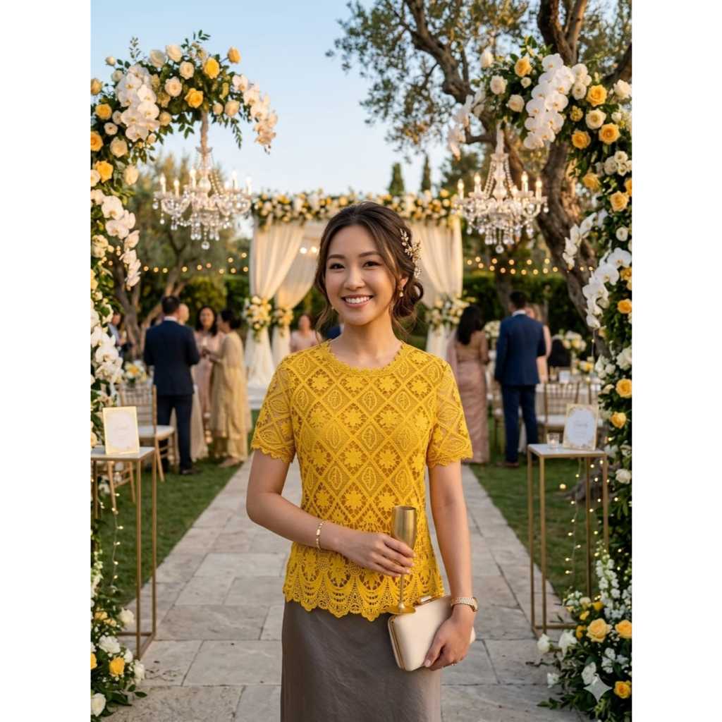 d 51990 atasan wanita terbaru brukat mewah / blouse jumbo ibu ibu / blus brokat pesta