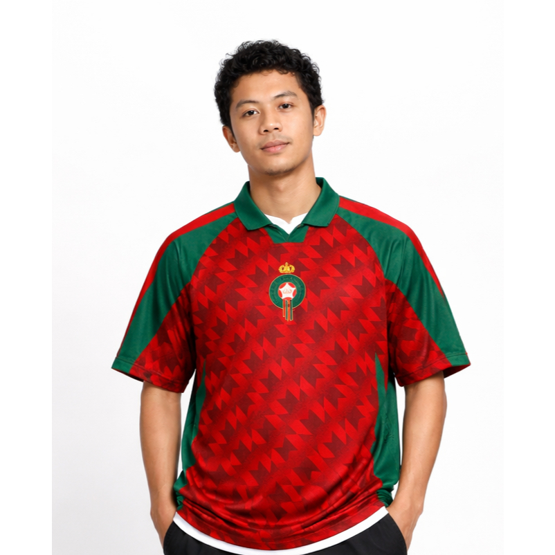 Jersey Fantasy Timnas MAROKO Oversize Vintage Retro Gratis Custom Nameset