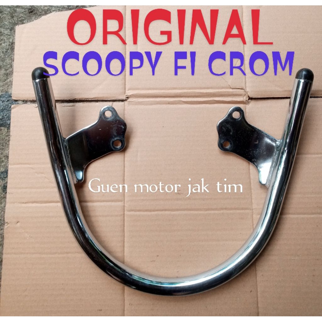 ORIGINAL  BEGEL BEHEL BREKET PEGANGAN STENLIS CROM  JOK HONDA SCOOPY FI 2012 2013 2014 2015 2016 100
