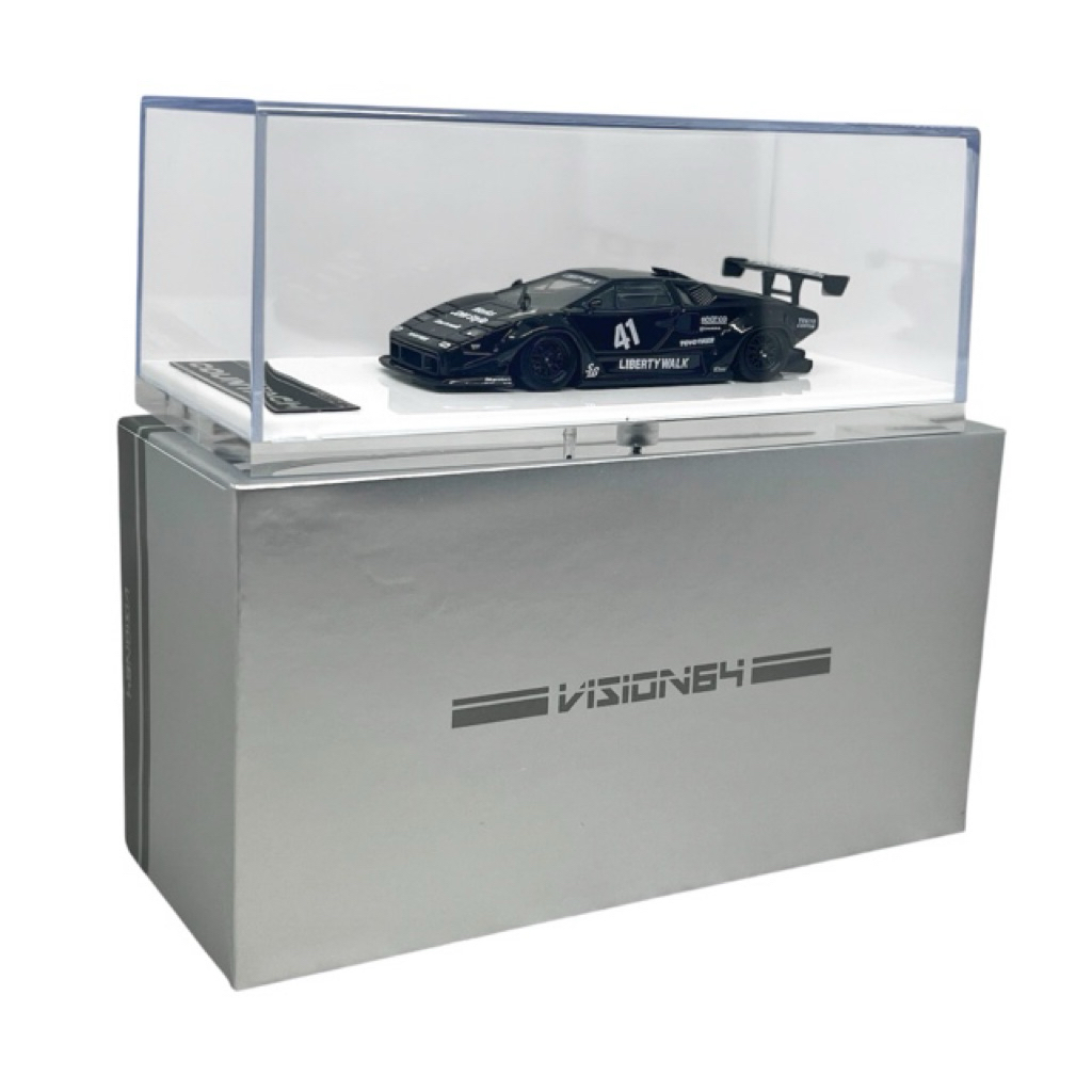Vision 64 Lamborghini Countach LP500 LB Works Black Deluxe Packaging